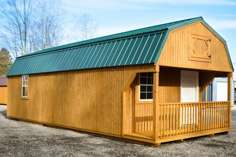 lofted barn cabin side angle